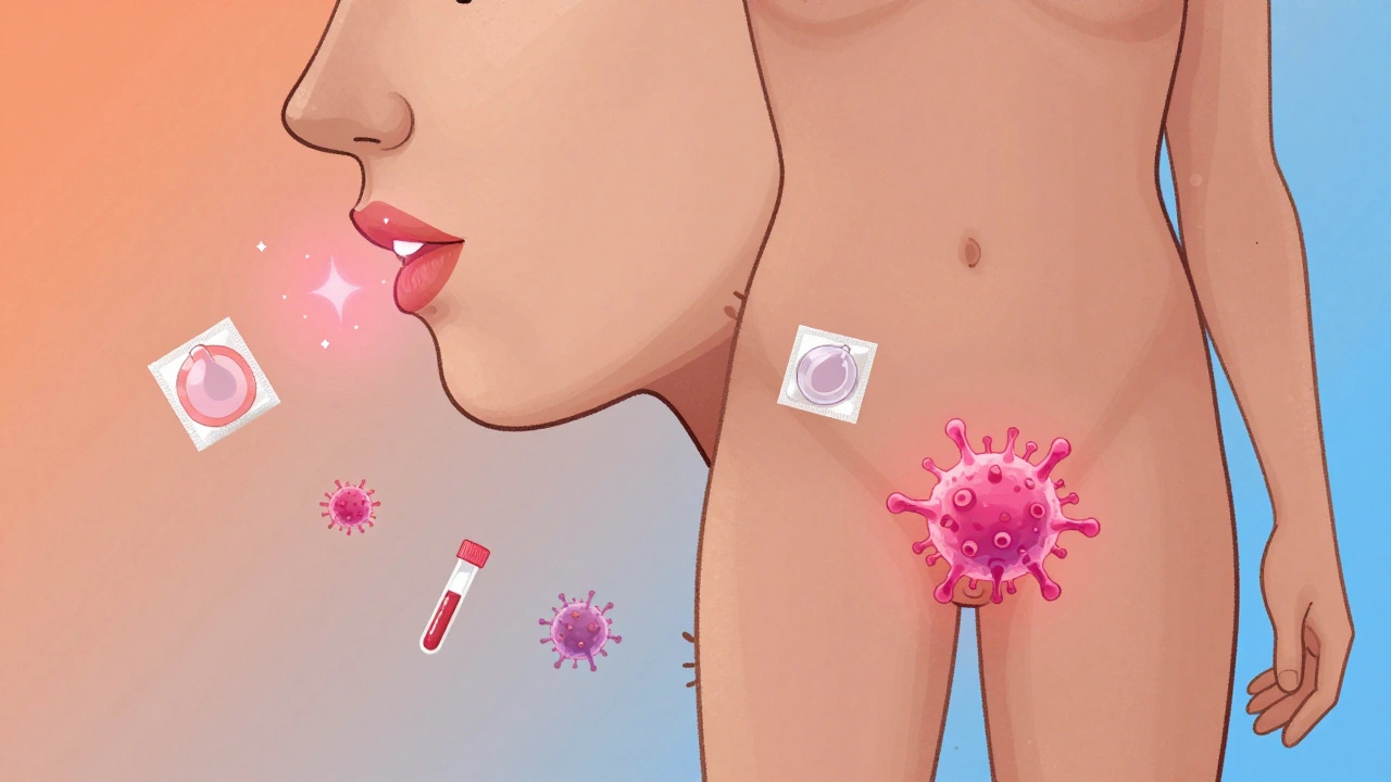 Person with glowing tingling sensations near lip and groin, showing asymptomatic viral shedding.