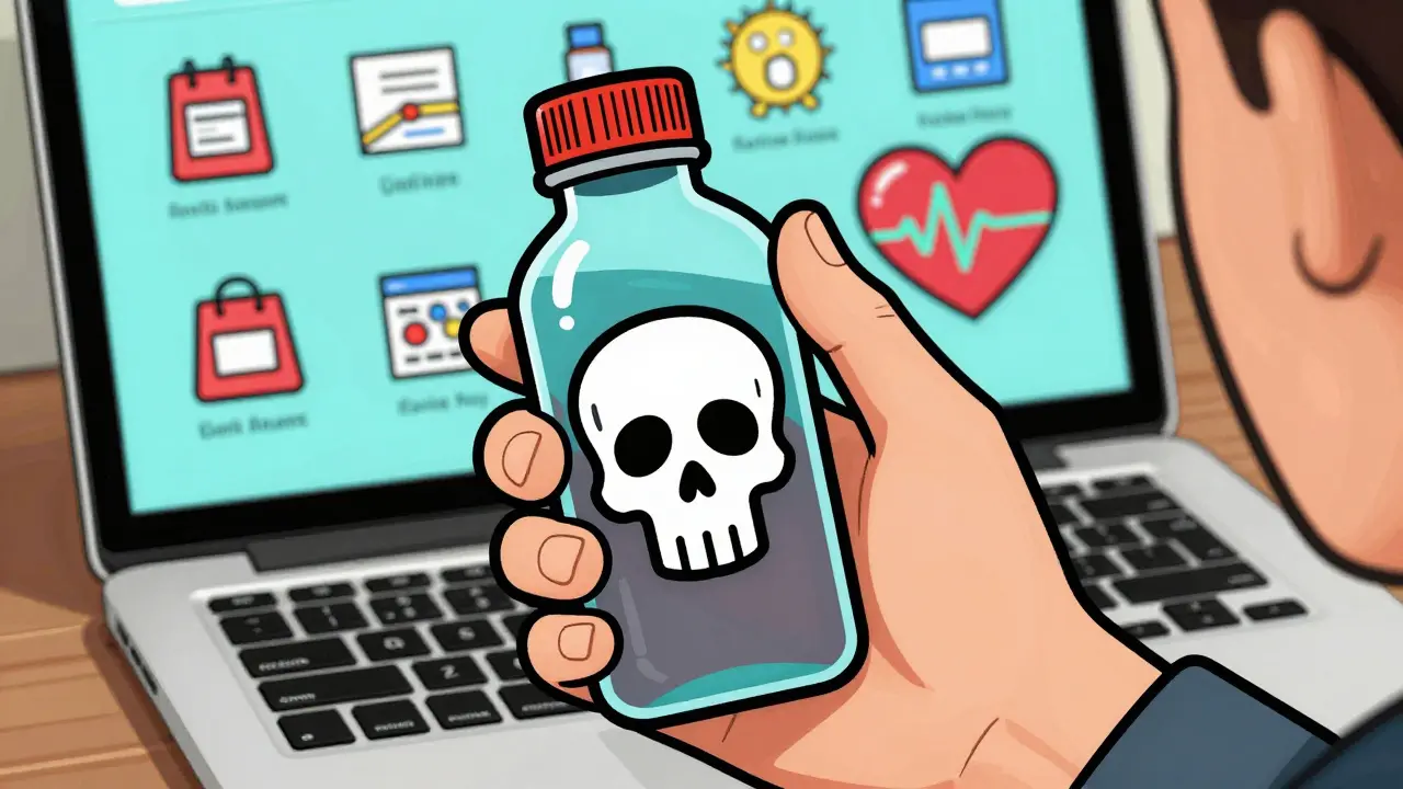 Person holding lidocaine bottle with irregular heart rhythm